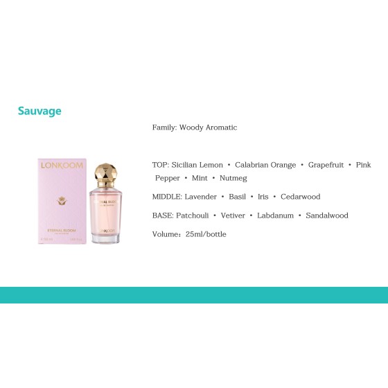 LONKOOM ETERNAL BLOOM Perfume 25ml, Woody Aromatic Long‑Lasting Eau De Parfum Spray
